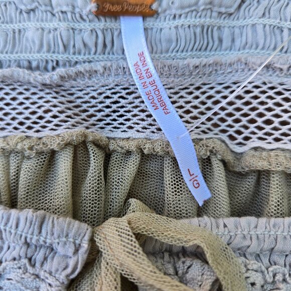 Free People Blue and Gray Embroidered Bodysuit - Picture 6 of 10